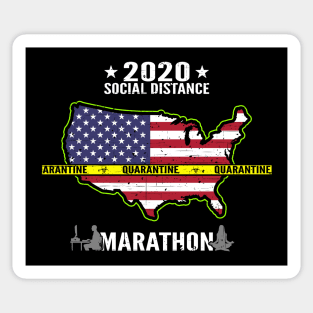 Quarantine 2020 Social Distance Marathon Novelty Sticker